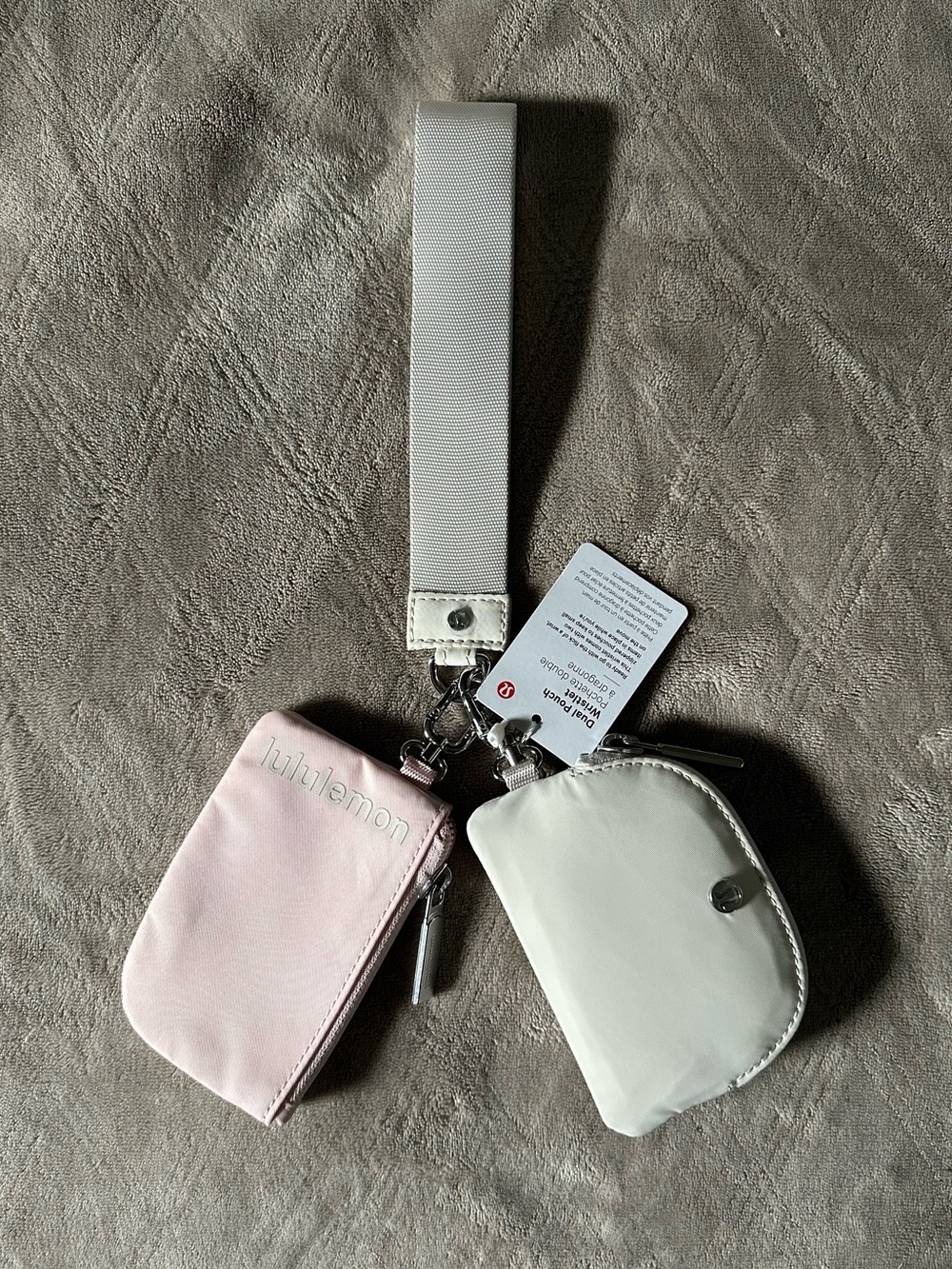 Lululemon Dual Pouch Wristlet - White Opal/Flush Pink